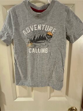 Weatherproof Gray 'Adventure Calling' Graphic Tee with Yellow Accent